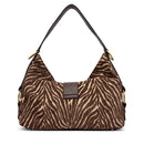 Borsa Donna Hobo a Spalla GUESS Linea Camden Colore Marrone Stampa Animalier Zebrato