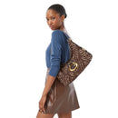 Borsa Donna Hobo a Spalla GUESS Linea Camden Colore Marrone Stampa Animalier Zebrato