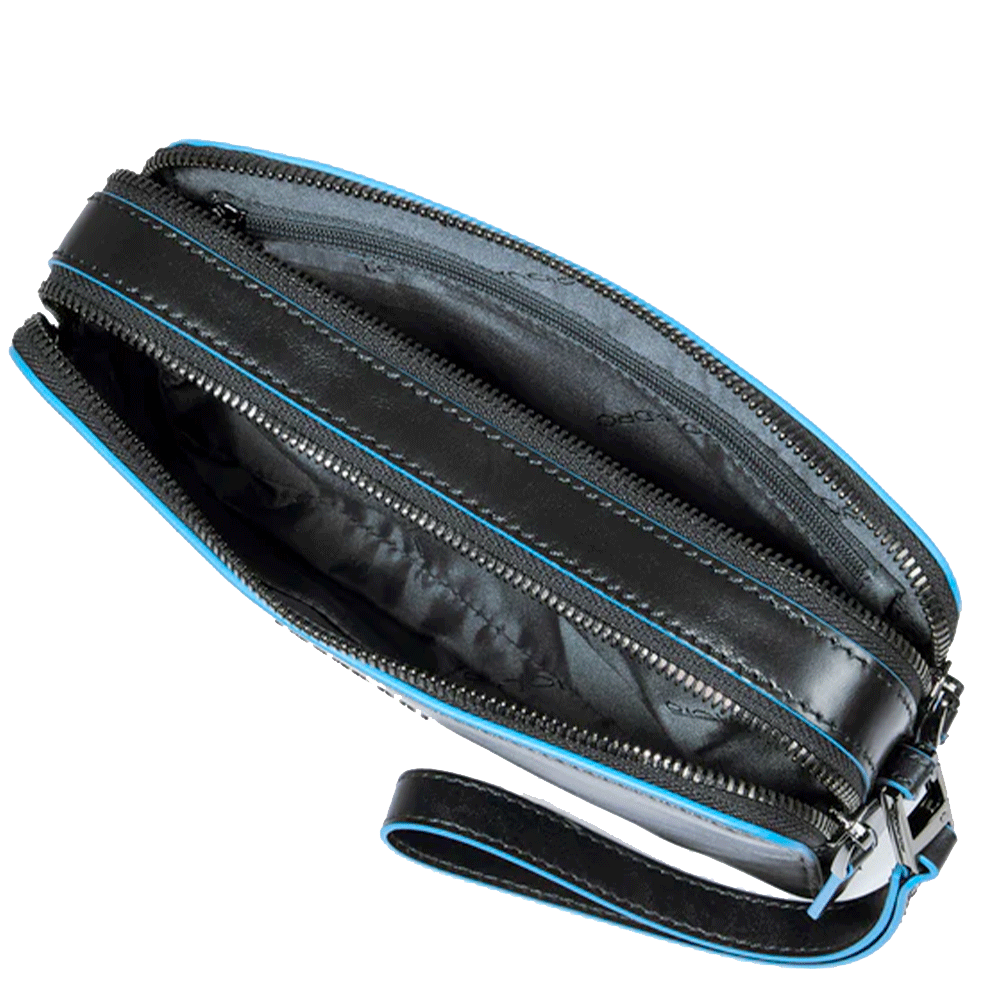 Pochette Uomo PIQUADRO in Pelle Linea Blue Square colore Nero - AC4221B2