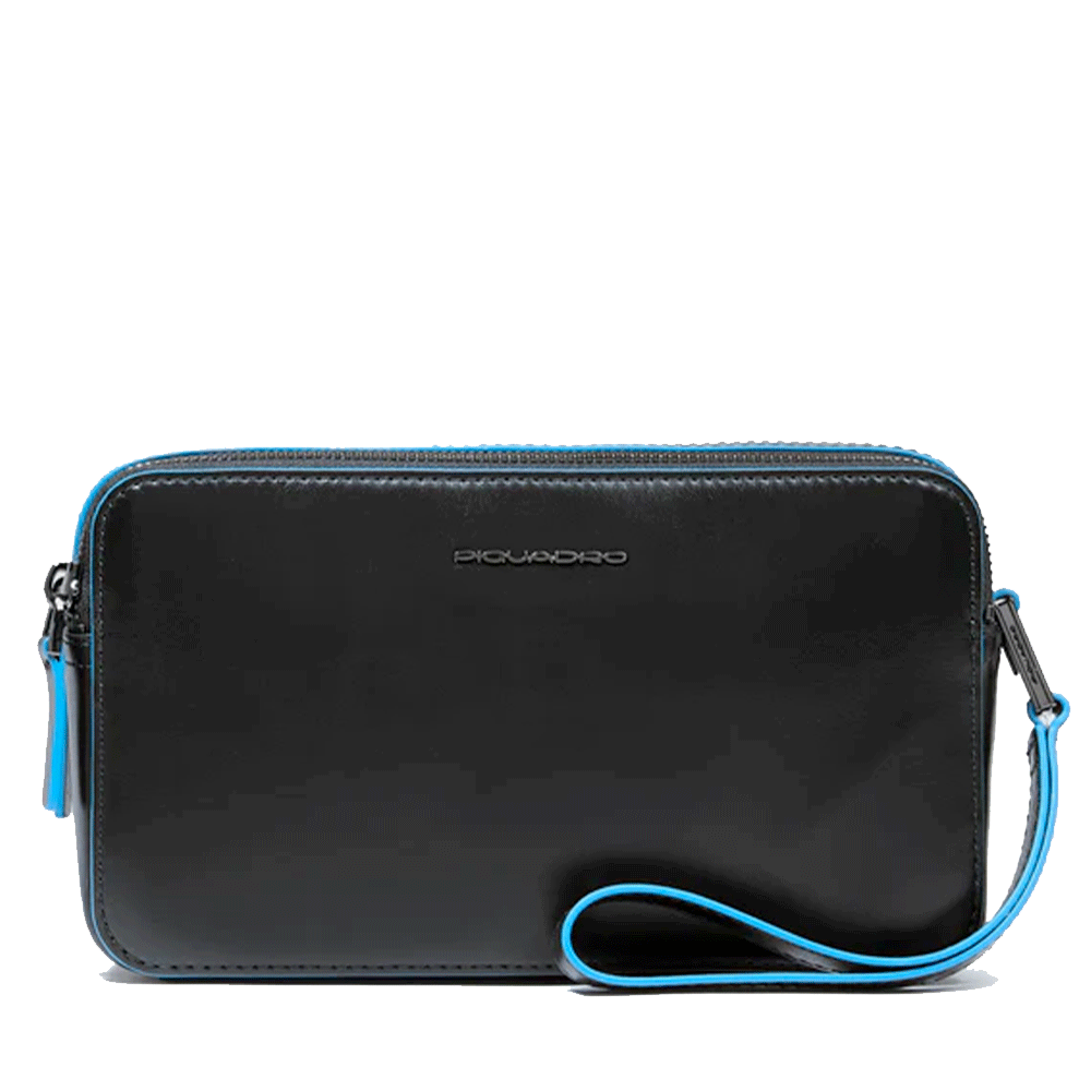 Pochette Uomo PIQUADRO in Pelle Linea Blue Square colore Nero - AC4221B2