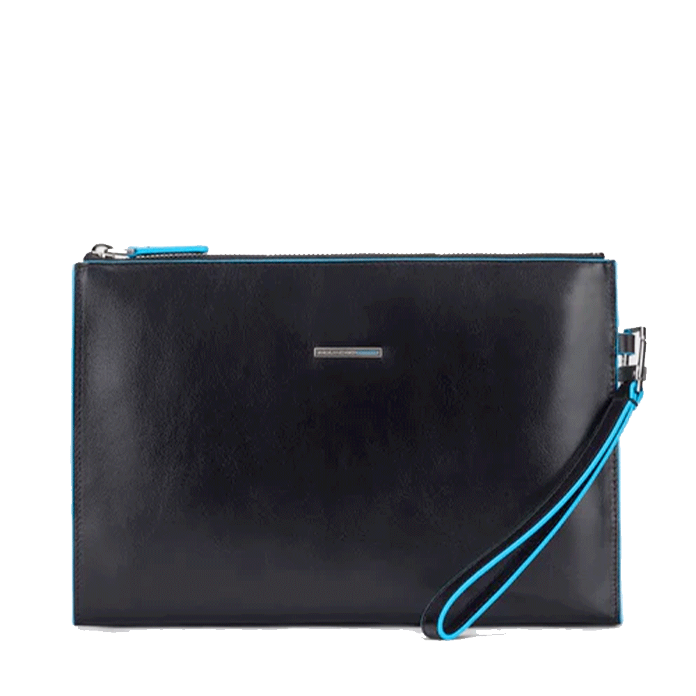 Pochette Uomo PIQUADRO porta iPad® Mini in Pelle Nera Linea Blue Square - AC5099B2