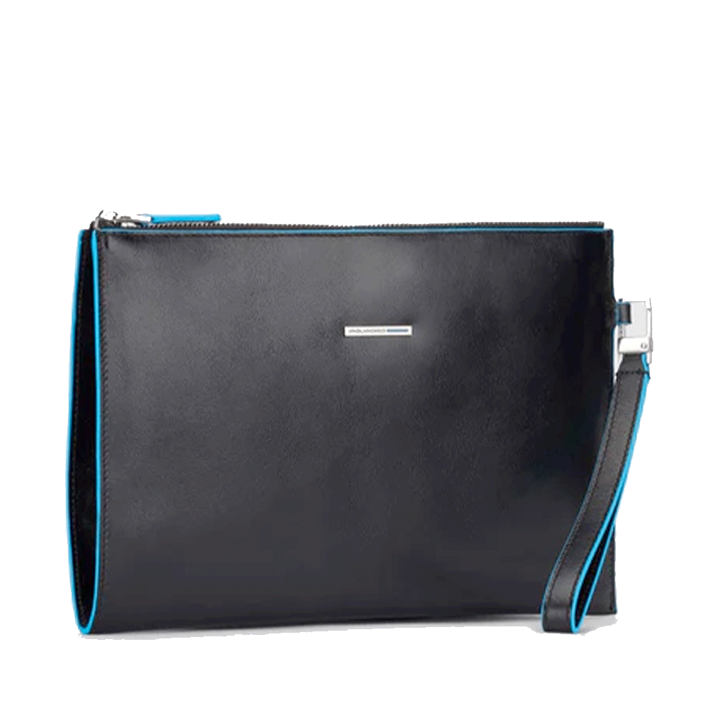 Pochette Uomo PIQUADRO porta iPad® Mini in Pelle Nera Linea Blue Square - AC5099B2