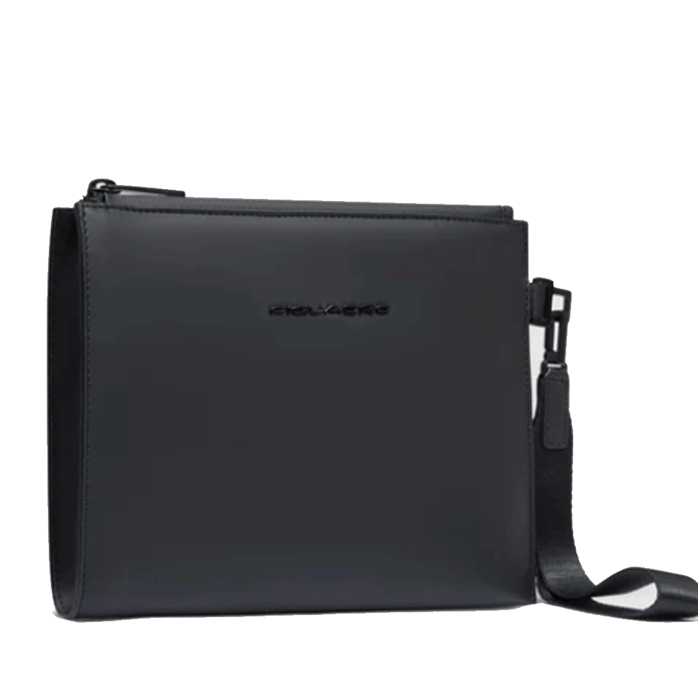 Pochette PIQUADRO in Tessuto Gommato Nero Linea Corner 2.0 Misura Media- AC6833C2OW