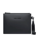 Pochette PIQUADRO in Tessuto Gommato Nero Linea Corner 2.0 Misura Media- AC6833C2OW