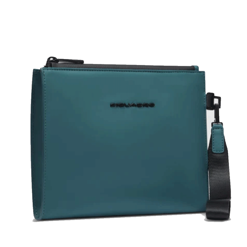 Pochette PIQUADRO in Tessuto Gommato Ottanio Linea Corner 2.0 Misura Media- AC6833C2OW