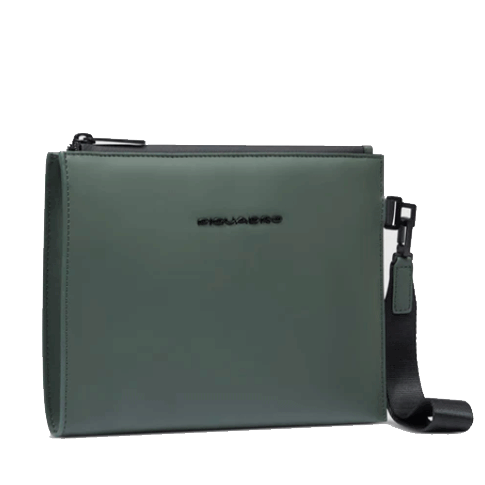Pochette PIQUADRO in Tessuto Gommato Verde Linea Corner 2.0 Misura Media- AC6833C2OW