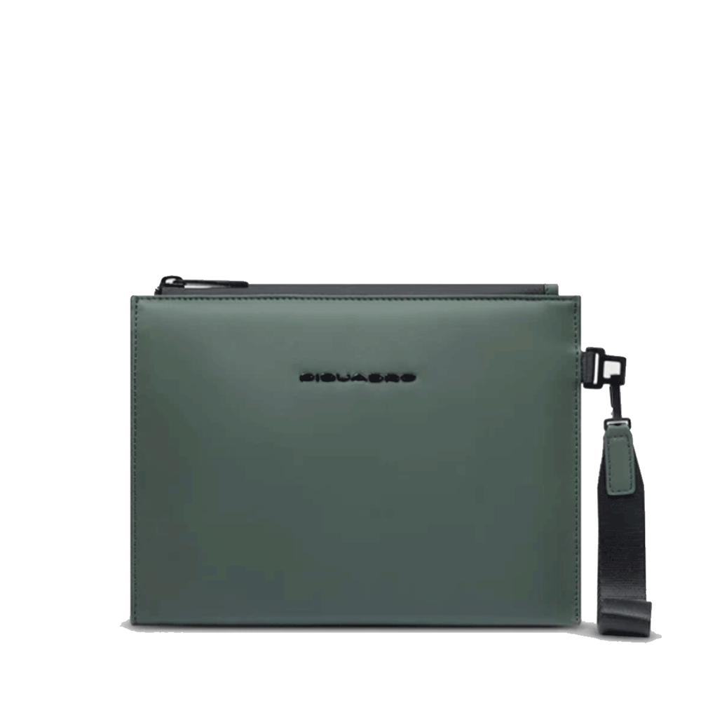 Pochette PIQUADRO in Tessuto Gommato Verde Linea Corner 2.0 Misura Piccola - AC6837C2OW