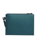 PIQUADRO Clutch aus blaugrünem gummiertem Stoff, Linie Corner 2.0, kleine Größe – AC6837C2OW