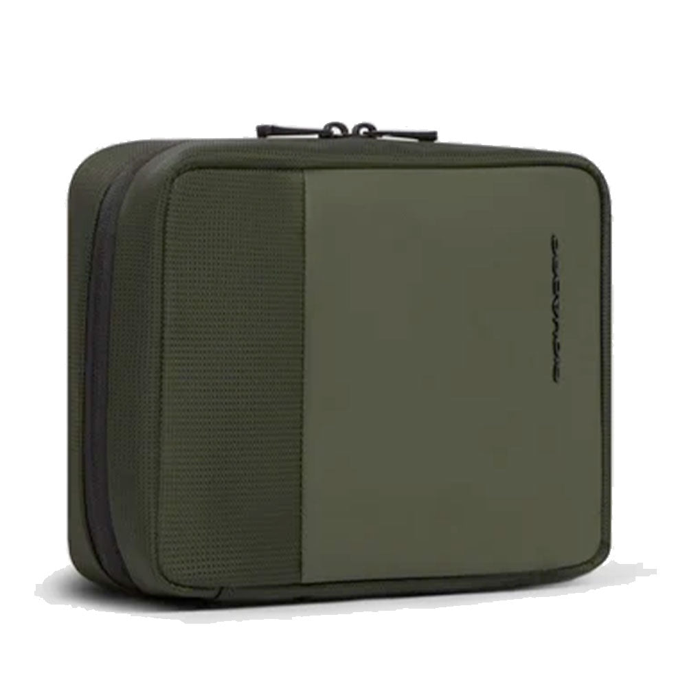 Beauty Case PIQUADRO Uomo in Tessuto e Pelle Colore Verde Linea Sync - AC7185W145