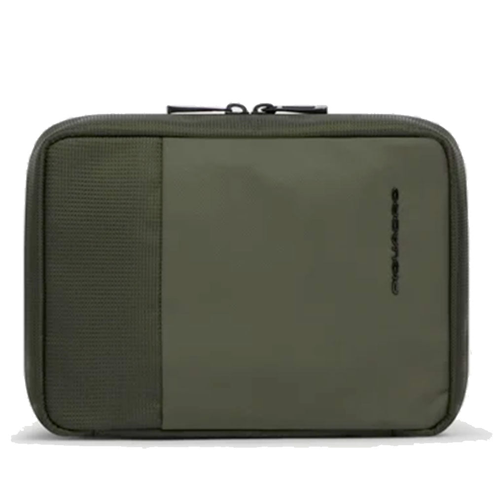 Beauty Case PIQUADRO Uomo in Tessuto e Pelle Colore Verde Linea Sync - AC7185W145