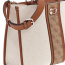 Borsa Donna a Mano GUESS Linea Kerima colore Natural - Latte Logo