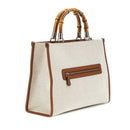 Borsa Donna a Mano GUESS Linea Kerima colore Natural - Latte Logo