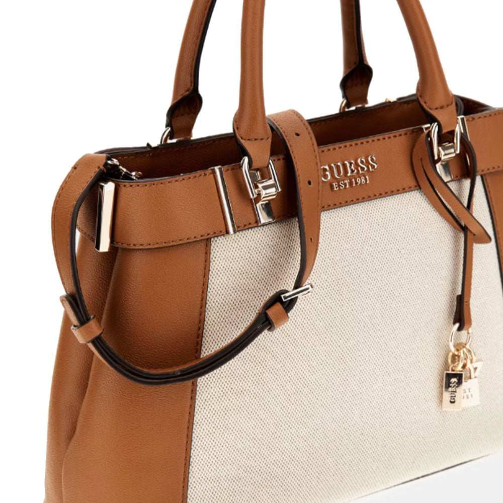 Borsa Donna a Mano GUESS Anadela colore Natural - Cognac