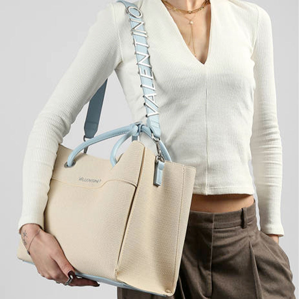 Borsa Donna a Mano VALENTINO BAGS linea Alexia Summer Colore Naturale - Nero