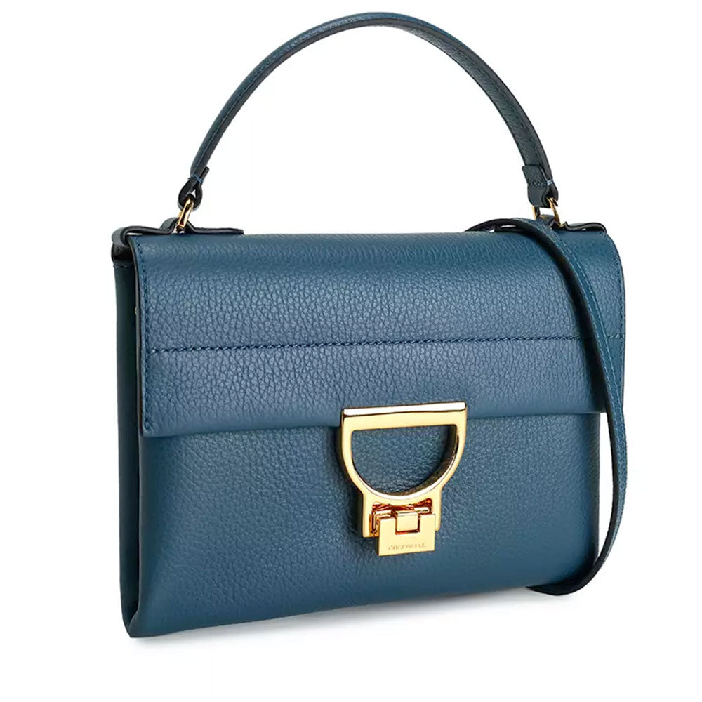 Borsa Donna a Mano con Tracolla COCCINELLE in Pelle Linea Arlettis Mini colore Deep Blue