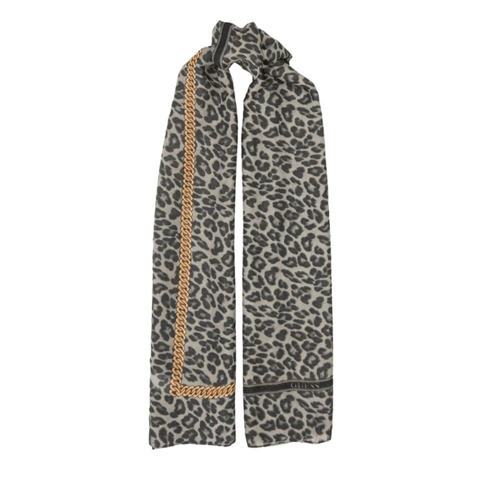 GUESS Damen Schal 90 x 180 cm Animal Print Farbe Schwarz