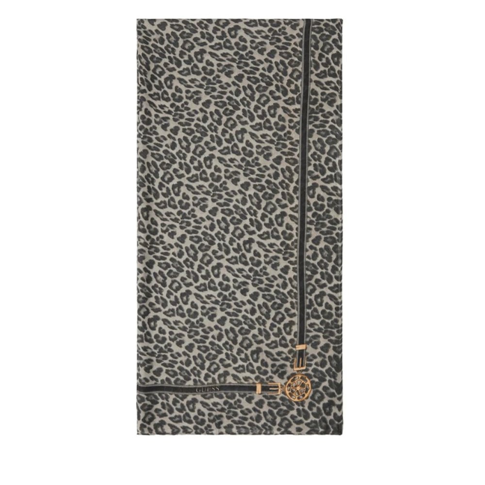 GUESS Damen Schal 90 x 180 cm Animal Print Farbe Schwarz