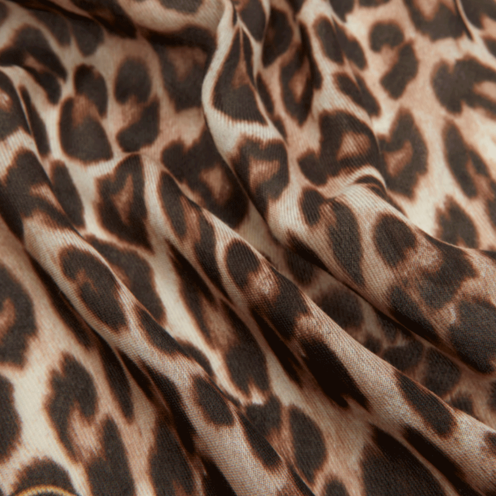 GUESS Damen Schal 90x180cm Animal Print Braun