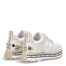 Scarpe Donna LIU JO Sneakers Platform Maxi Wonder 20 in Pelle e Crackle Bianco e Oro