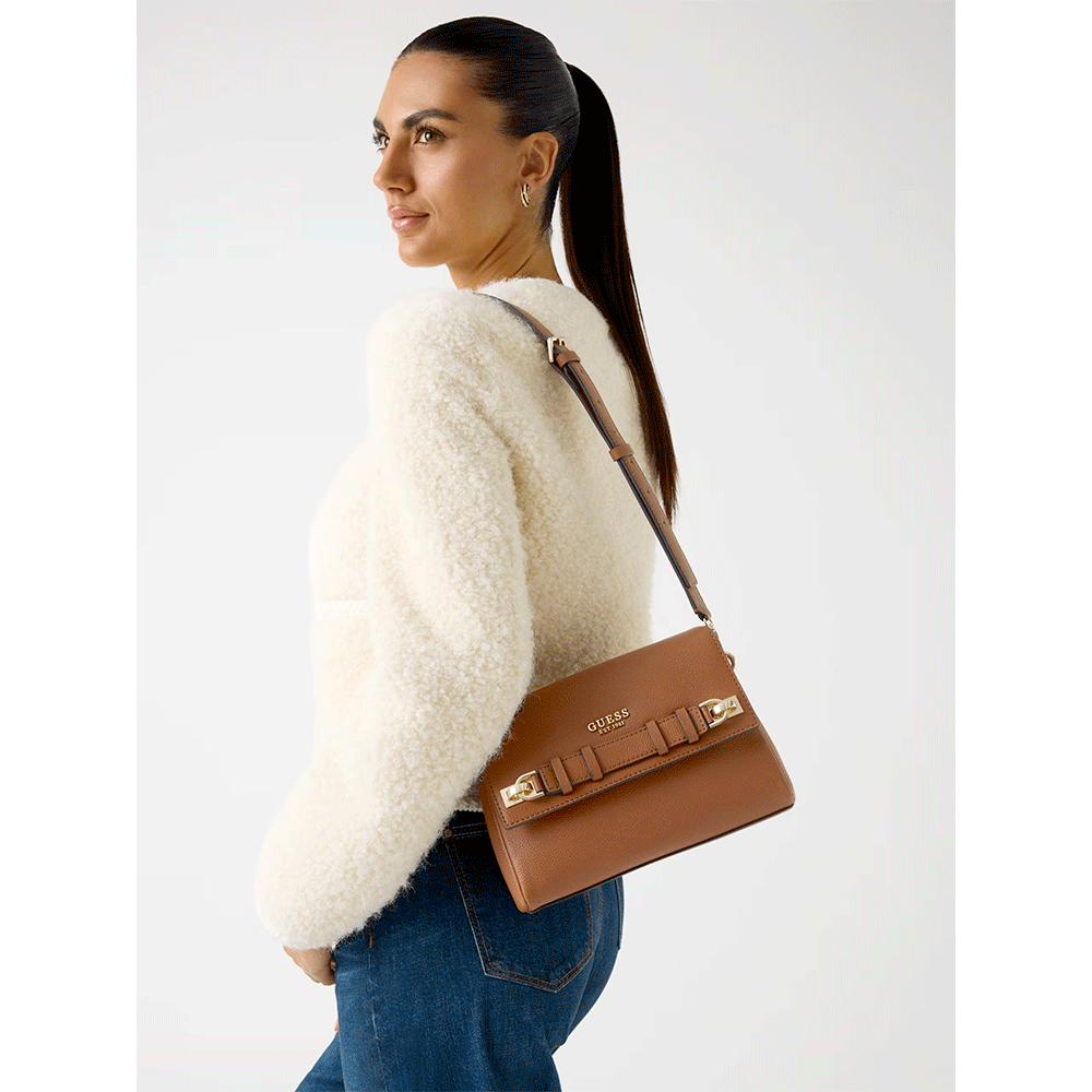 Borsa Donna a Tracolla GUESS Linea Gregoria colore Cognac