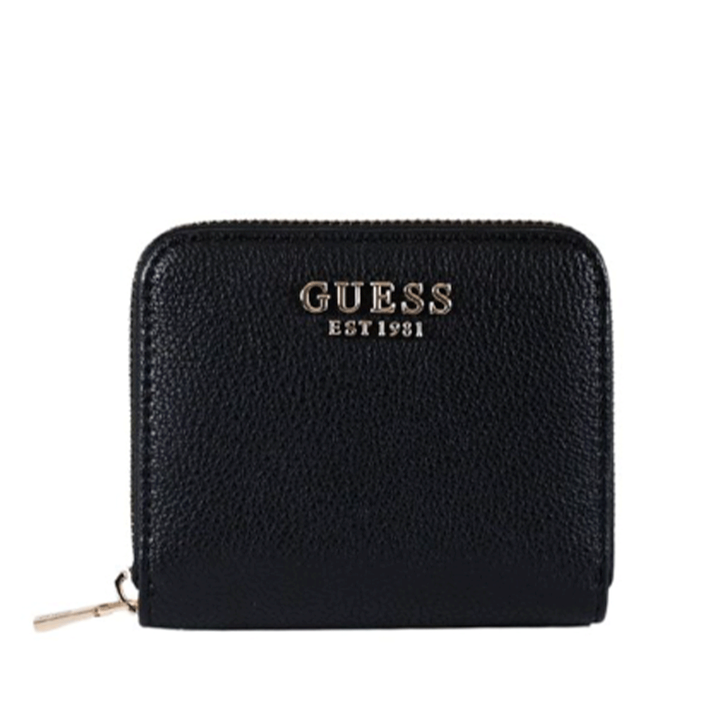 Portafoglio Piccolo GUESS Chiuso con Zip Linea Gregoria Colore Nero