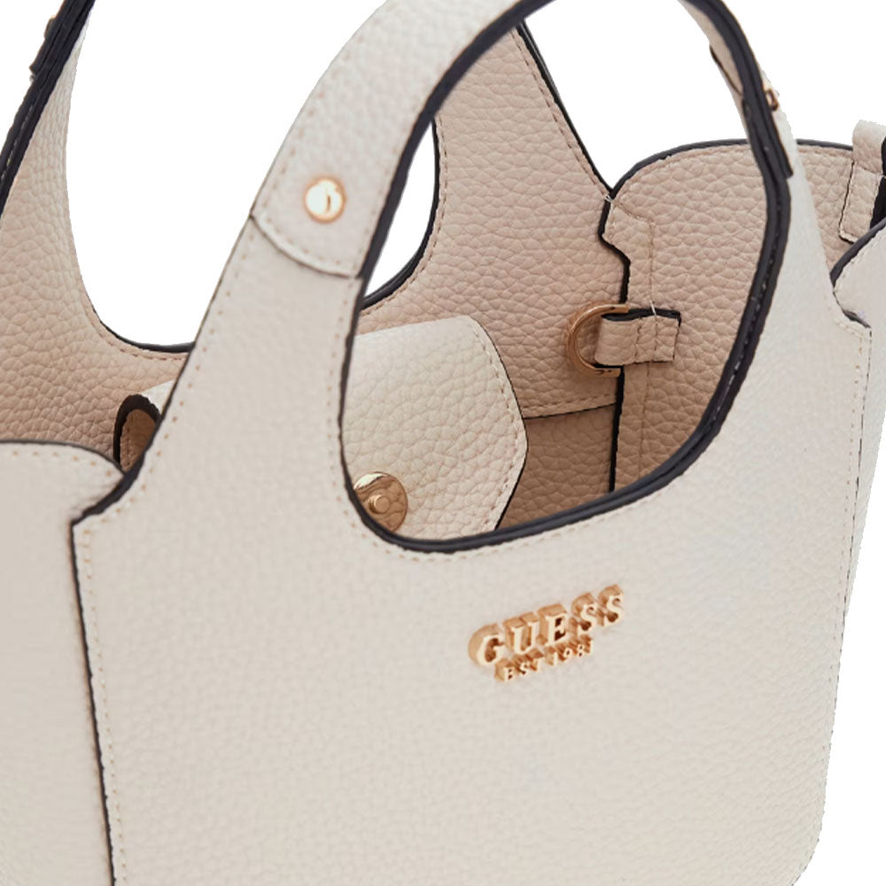 Borsa Donna Mini a Mano GUESS Linea Helina Mini colore Bone