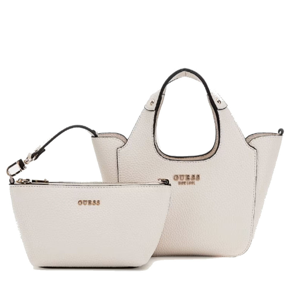 Borsa Donna Mini a Mano GUESS Linea Helina Mini colore Bone