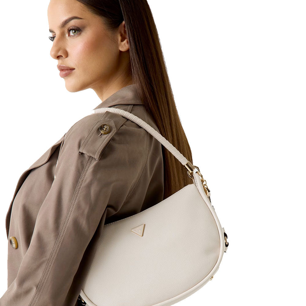Borsa Donna Hobo a Spalla GUESS Linea Danya Colore Off White