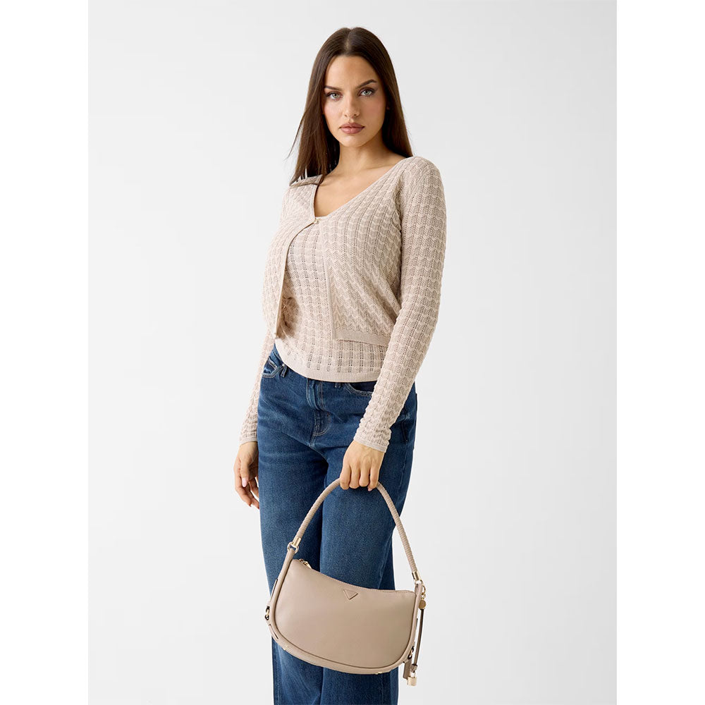 Borsa Donna Hobo a Spalla GUESS Linea Danya Colore Taupe