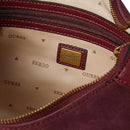 GUESS Hobo-Umhängetasche für Damen aus Leder der Mauve-Linie, Farbe Burgund