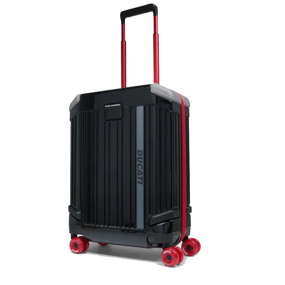 Trolley Cabina PIQUADRO Rigido con 4 Ruote Colore Nero Edizione Limitata "Piquadro per Ducati"