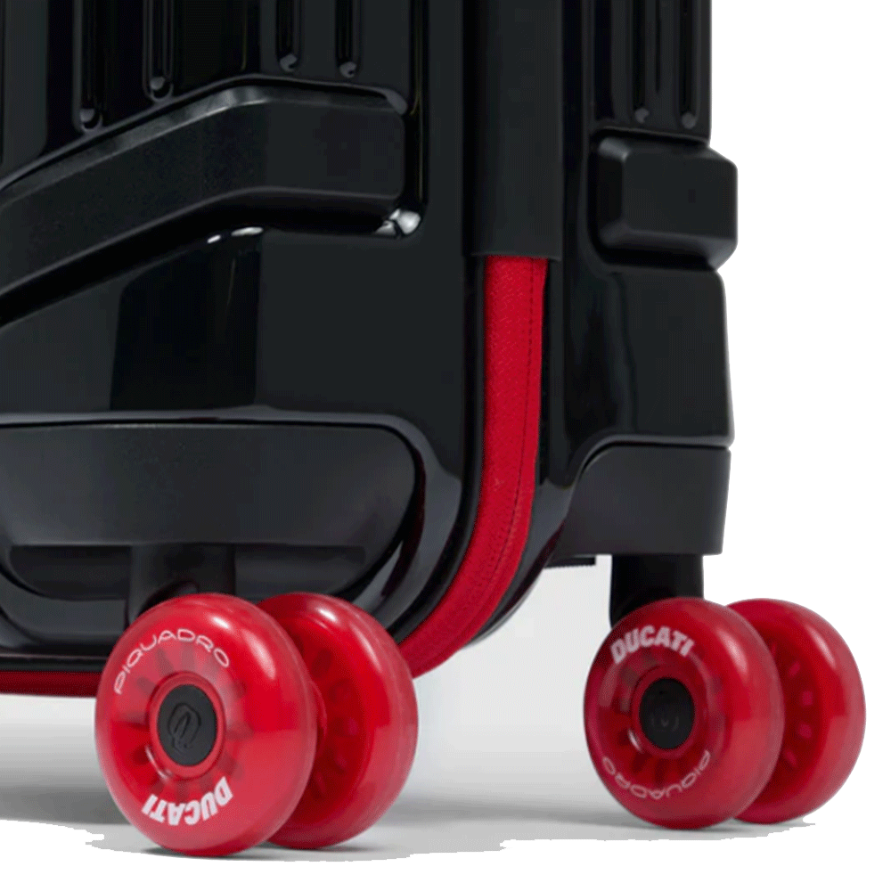 Trolley Cabina PIQUADRO Rigido con 4 Ruote Colore Nero Edizione Limitata "Piquadro per Ducati"