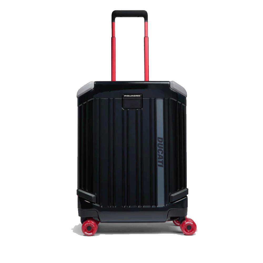 Trolley Cabina PIQUADRO Rigido con 4 Ruote Colore Nero Edizione Limitata "Piquadro per Ducati"