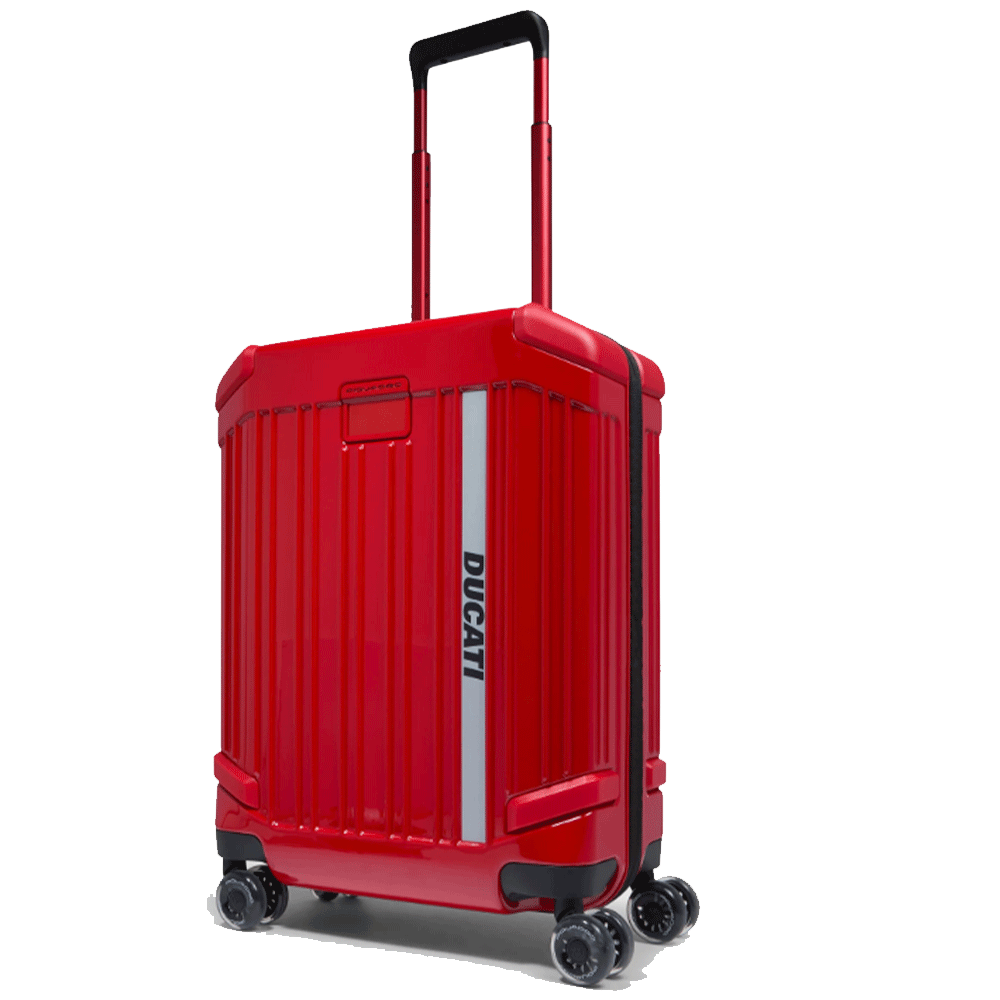 Trolley Cabina PIQUADRO Rigido con 4 Ruote Colore Rosso Edizione Limitata "Piquadro per Ducati"