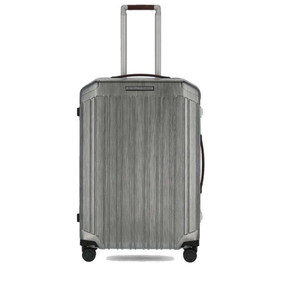 Trolley Medio PIQUADRO Rigido 4 Ruote Grigio - Cuoio - BV4427PQLM