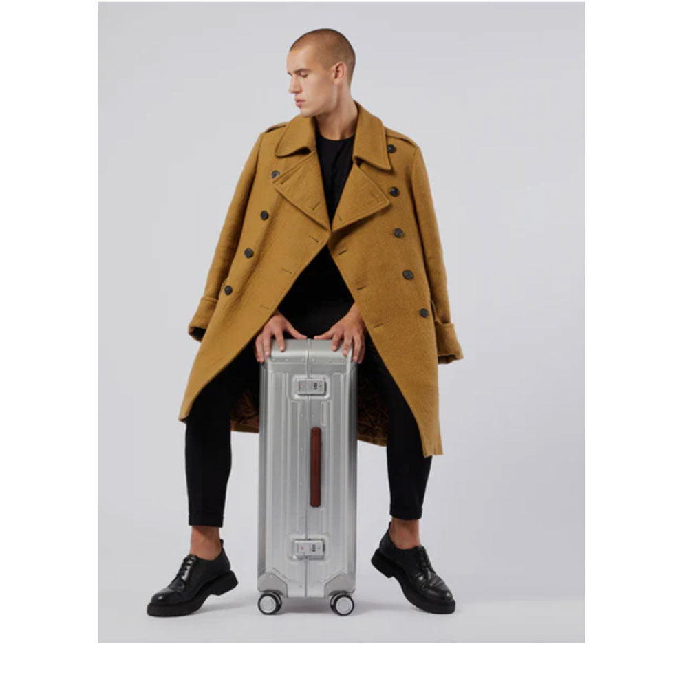 Trolley Grande PIQUADRO Rigido 4 Ruote Grigio - Cuoio Linea PQ ALU - BV4428ALU