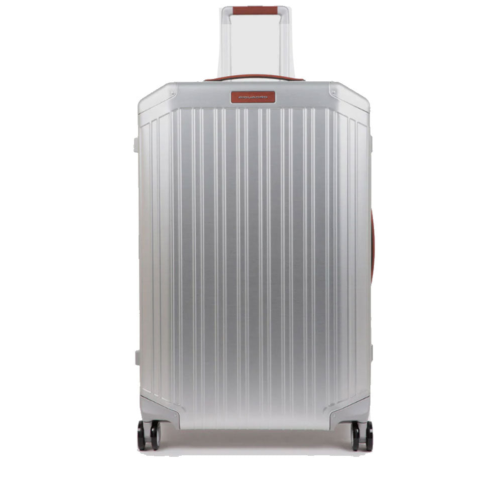 Trolley Grande PIQUADRO Rigido 4 Ruote Grigio - Cuoio Linea PQ ALU - BV4428ALU