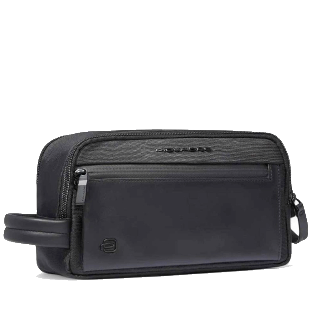 Beauty case PIQUADRO Uomo in Tessuto e Pelle Colore Nero - BY6021S136
