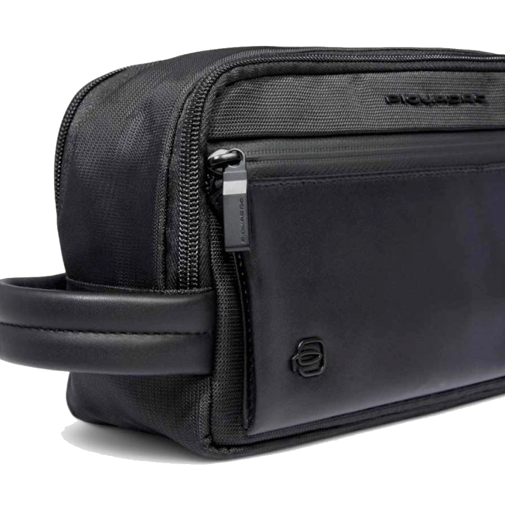 Beauty case PIQUADRO Uomo in Tessuto e Pelle Colore Nero - BY6021S136