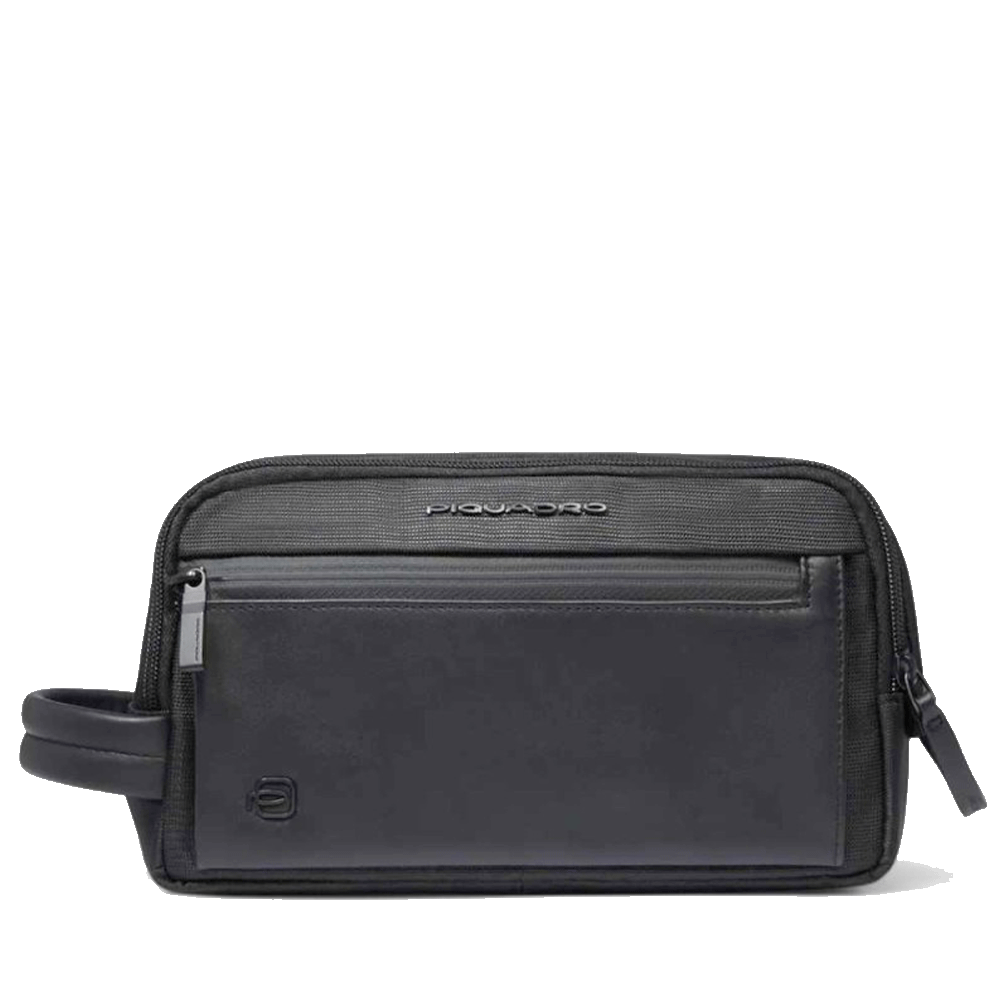 Beauty case PIQUADRO Uomo in Tessuto e Pelle Colore Nero - BY6021S136