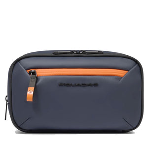 Men's Blue Waterproof Fabric Wash Bag PIQUADRO Corner - BY6380C2OW