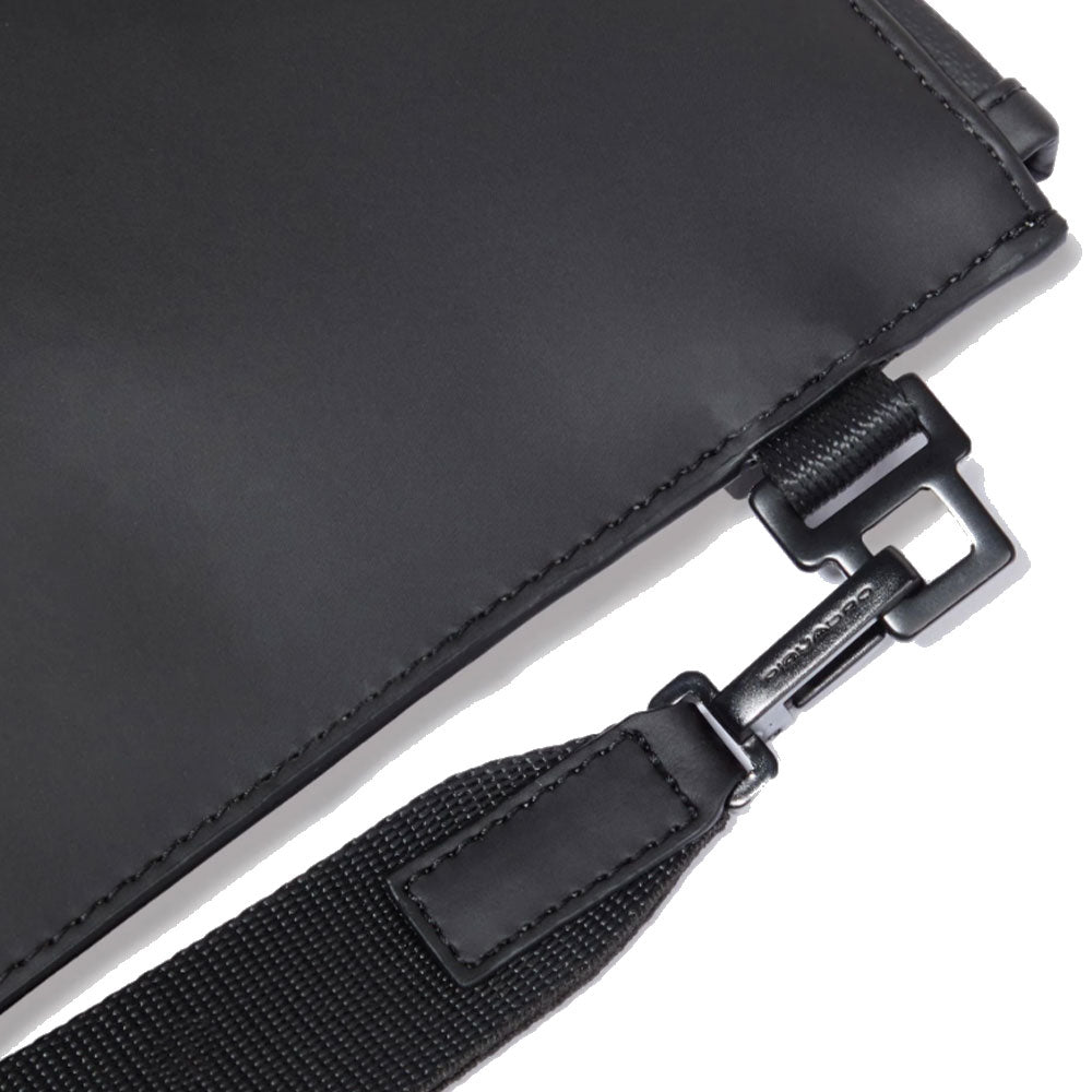 Black Coated Fabric Clutch Bag PIQUADRO Corner 2.0 - AC6368C2OW