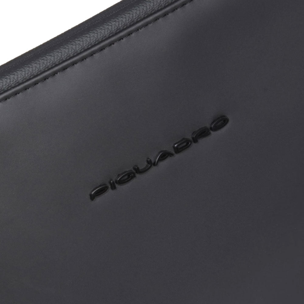 Black Coated Fabric Clutch Bag PIQUADRO Corner 2.0 - AC6368C2OW