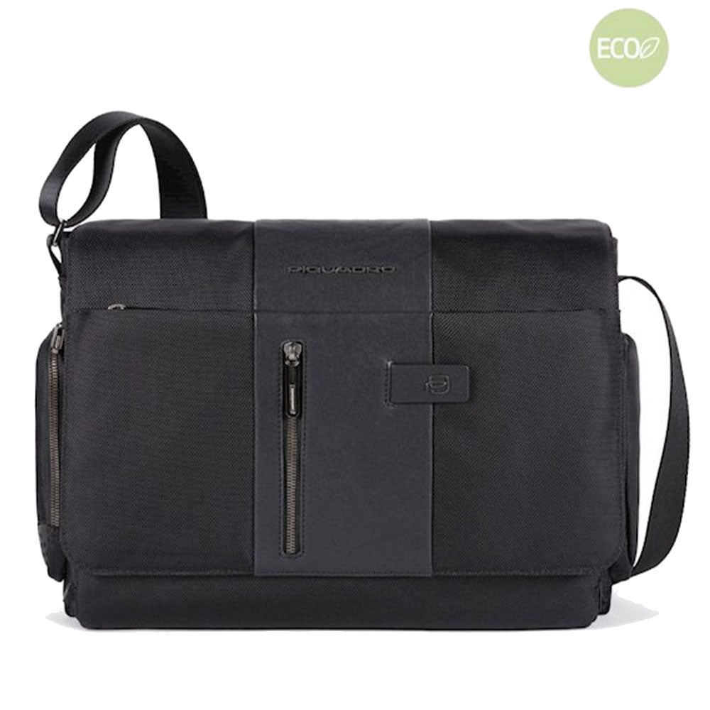 PIQUADRO BRIEF LINIE
Messenger Bag für 14" Laptop in schwarzer Stoff und Leder CA1592BR2