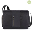 Messenger Porta Pc 14" PIQUADRO in Tessuto e Pelle Colore Nero Linea Brief - CA1592BR2