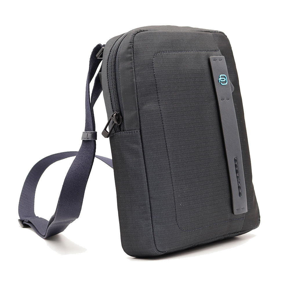 Borsello Uomo PIQUADRO porta iPad in Tessuto e Pelle Chevron Blu - CA1816P16