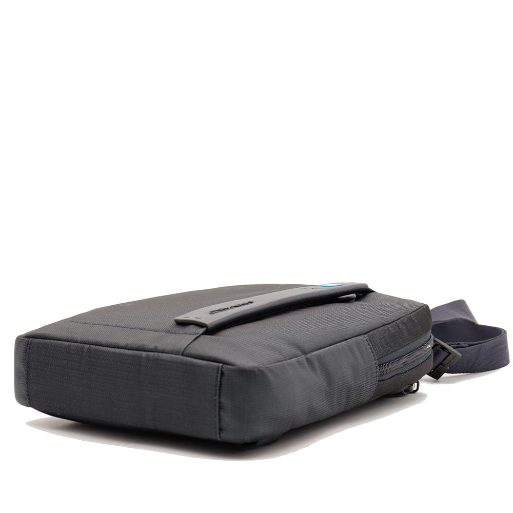 Borsello Uomo PIQUADRO porta iPad in Tessuto e Pelle Chevron Blu - CA1816P16