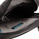 Borsello Uomo PIQUADRO porta iPad in Tessuto e Pelle Chevron Nero - CA1816P16