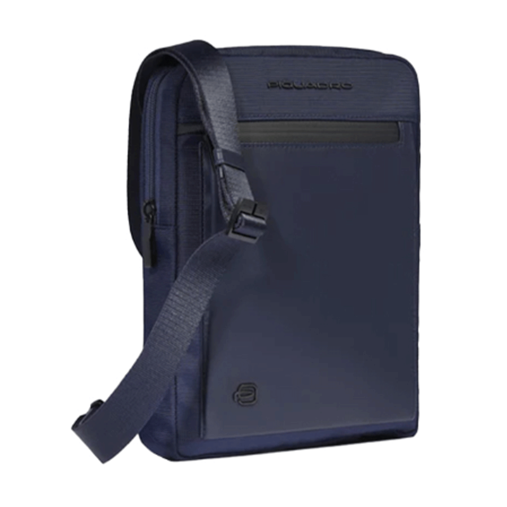 Borsello Uomo PIQUADRO porta iPad in Tessuto e Pelle Blu - CA1816S136