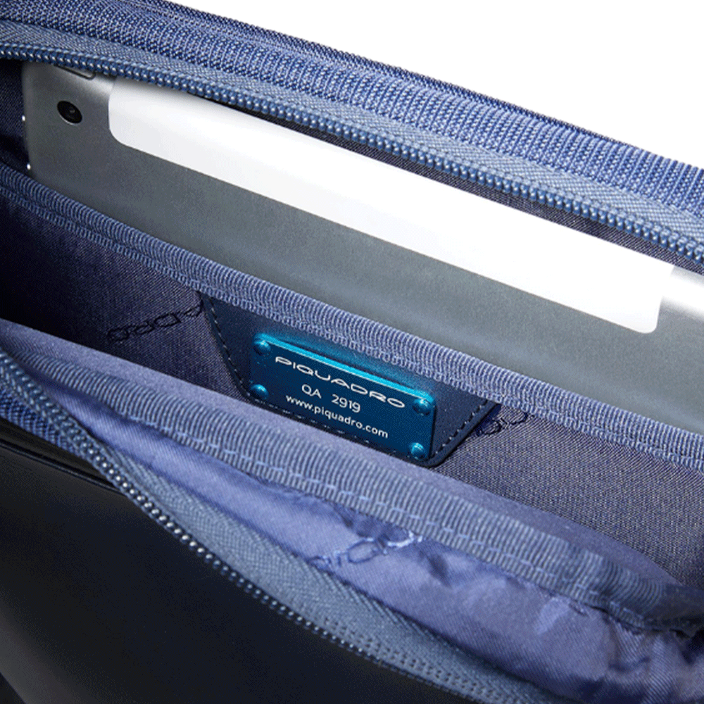 Borsello Uomo PIQUADRO porta iPad in Tessuto e Pelle Blu - CA1816S136